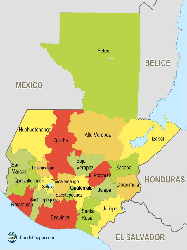 Sintético 105+ Foto mapa de guatemala y sus departamentos Lleno