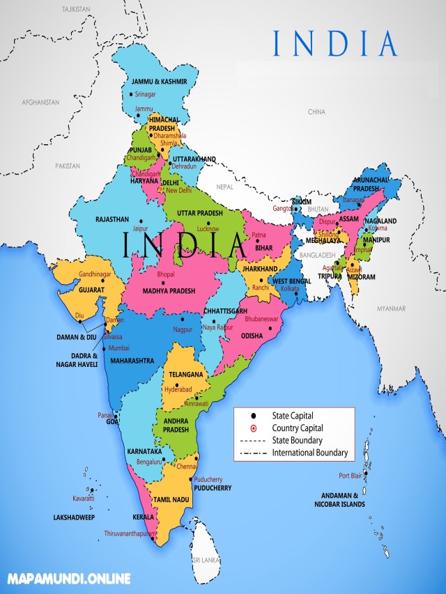 Lista 95+ Foto mapa de la india con division politica y nombres Actualizar