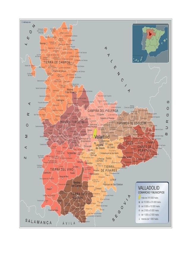 Lista 93+ Foto mapa de la provincia de valladolid con todos los pueblos Alta definición completa, 2k, 4k