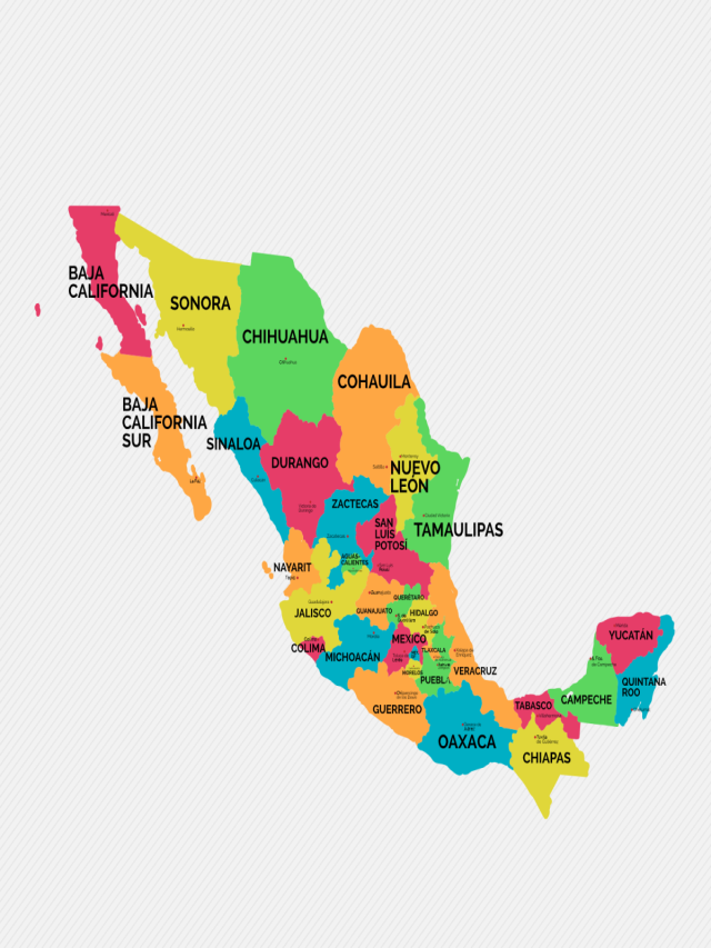 Sintético 97+ Foto mapa de la republica mexicana a color Lleno