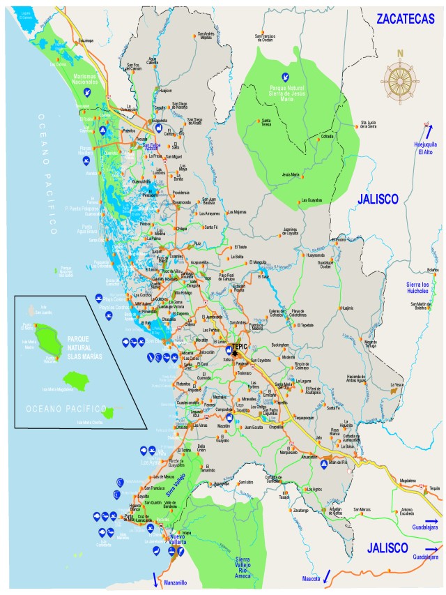 Lista 93+ Foto mapa de nayarit con nombres de los municipios Actualizar