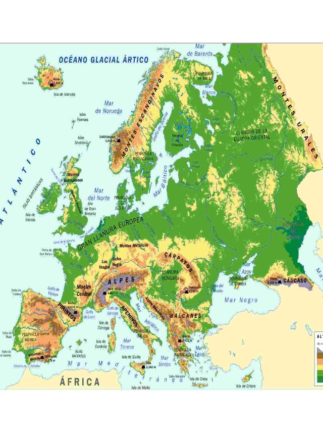 Lista 95+ Foto mapa fisico de europa con todos los nombres de las islas en ingles y en espanol El último