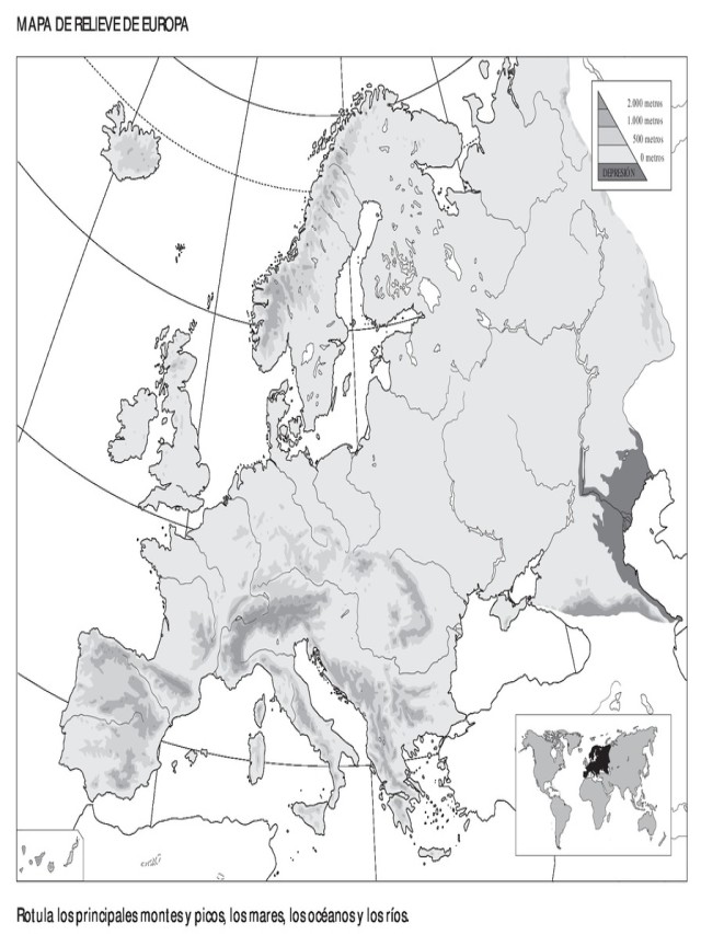 Lista 101+ Foto mapa fisico mudo de europa para imprimir en color Lleno