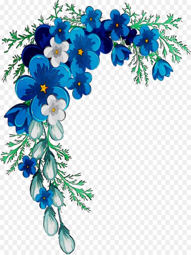 Lista 97+ Foto marco de flores azules sin fondo Lleno
