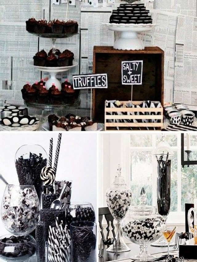 Álbumes 101+ Foto mesa de dulces blanco y negro Cena hermosa