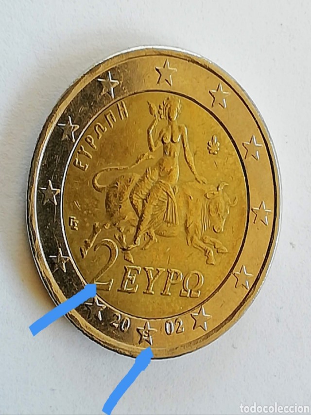 Arriba 98+ Foto moneda grecia 2002 de 2 euros con marca s Cena hermosa
