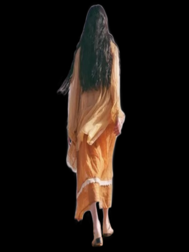 Sintético 90+ Foto mujer caminando de espaldas fondo blanco Lleno