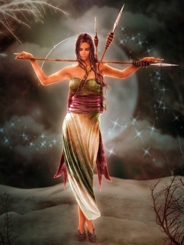 Sintético 90+ Foto mujer guerrera de dios con espada Lleno