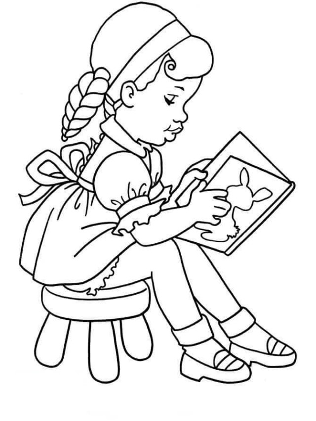 Lista 98+ Imagen niña leyendo un libro para colorear Cena hermosa
