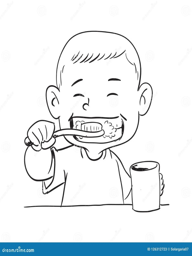 Arriba 103+ Foto niño cepillandose los dientes para colorear Lleno