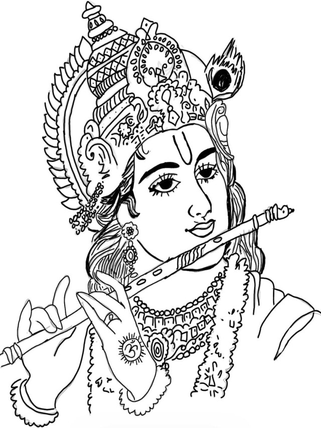 Álbumes 105+ Imagen out line drawing of lord krishna El último