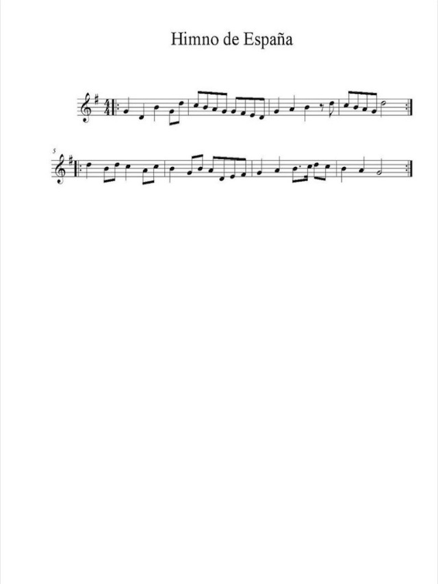 Lista 90+ Foto partitura del himno de españa para flauta con notas Mirada tensa