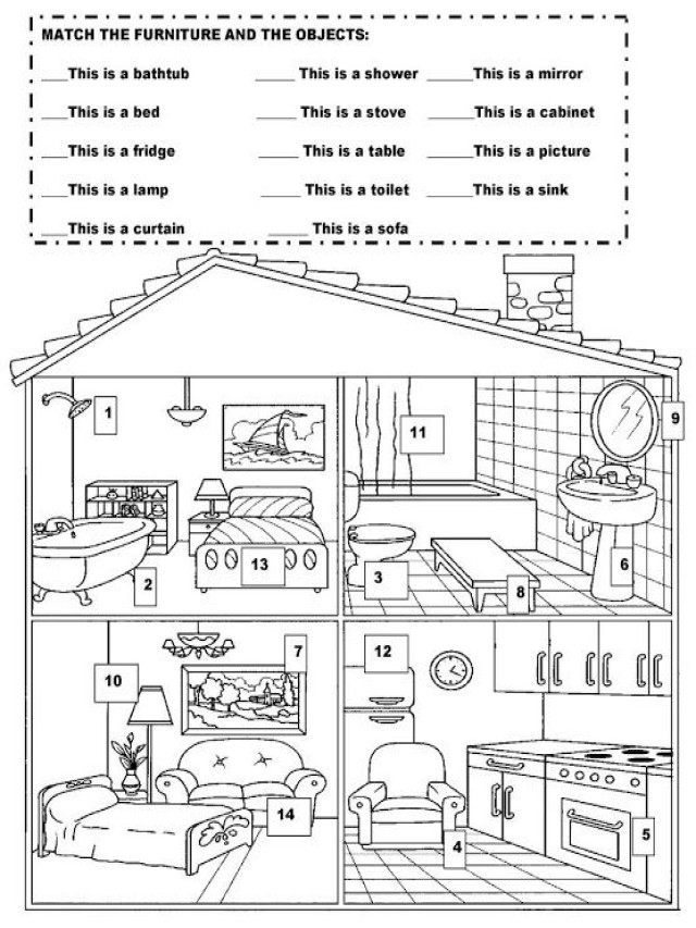 Arriba 105+ Foto parts of the house worksheets for preschoolers Lleno