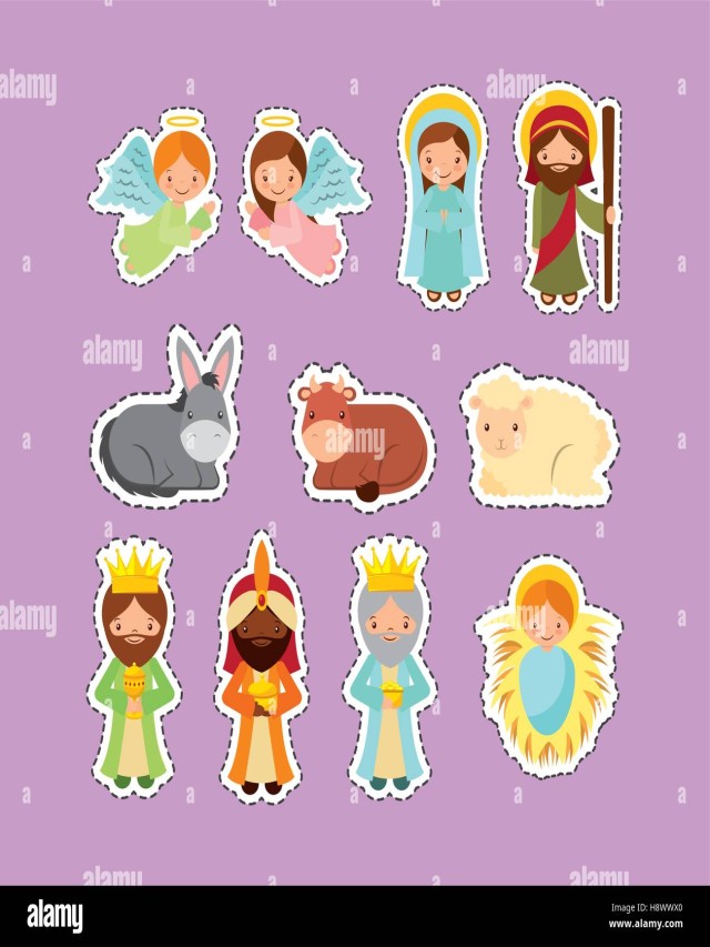 Stickers Navidad Pesebre Infantil A5