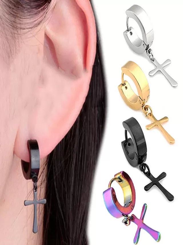 Sintético 99+ Foto piercing de cruz en la oreja Mirada tensa