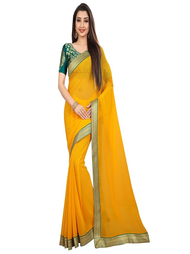 Arriba 92+ Imagen plain sarees with designer blouse buy online Mirada tensa