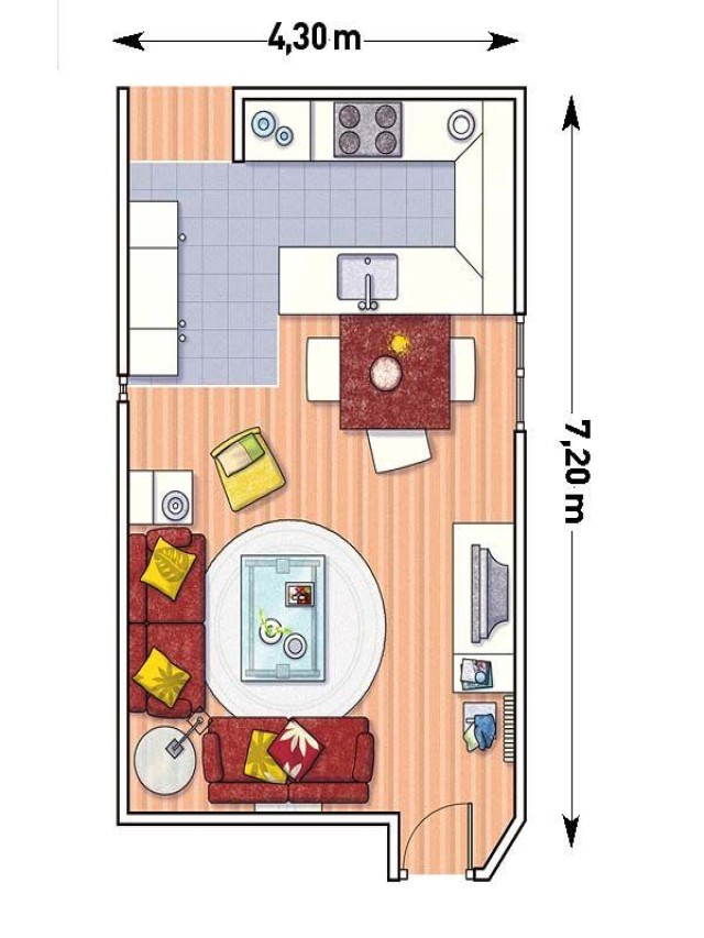 Sintético 102+ Foto plano de sala comedor y cocina El último