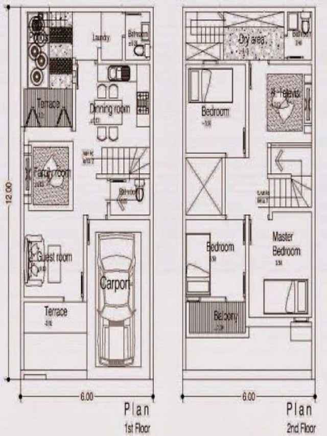 Lista 97+ Foto planos de casas de 6x12 de 2 pisos El último
