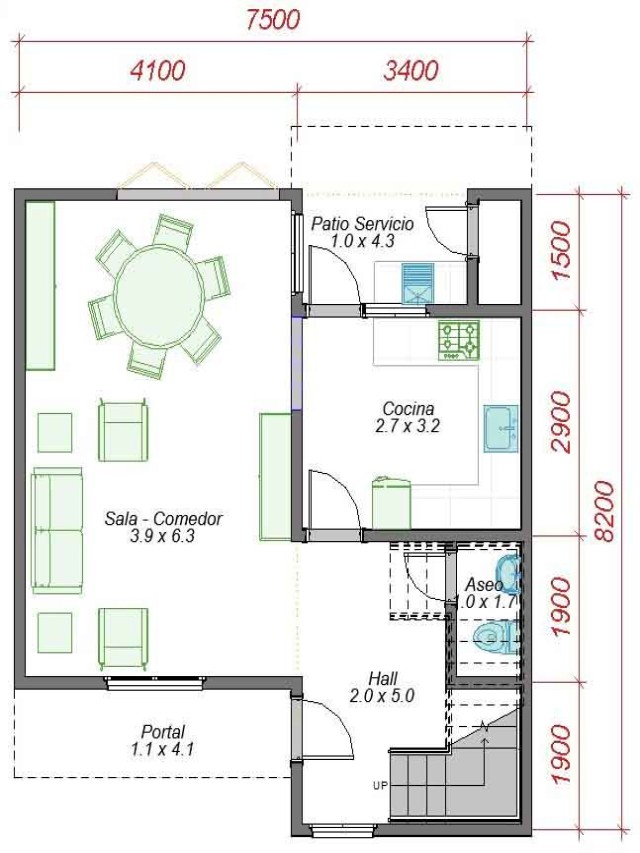 Sintético 95+ Foto planos de casas de infonavit 2 plantas con medidas Cena hermosa