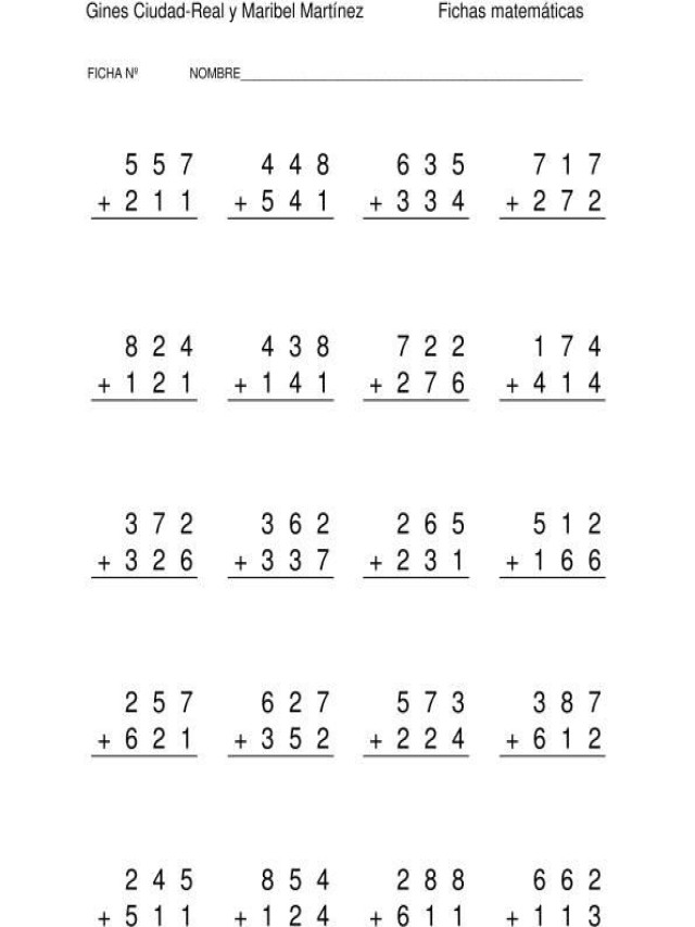 Arriba 95+ Foto problemas de sumas y restas de tres cifras para imprimir Lleno