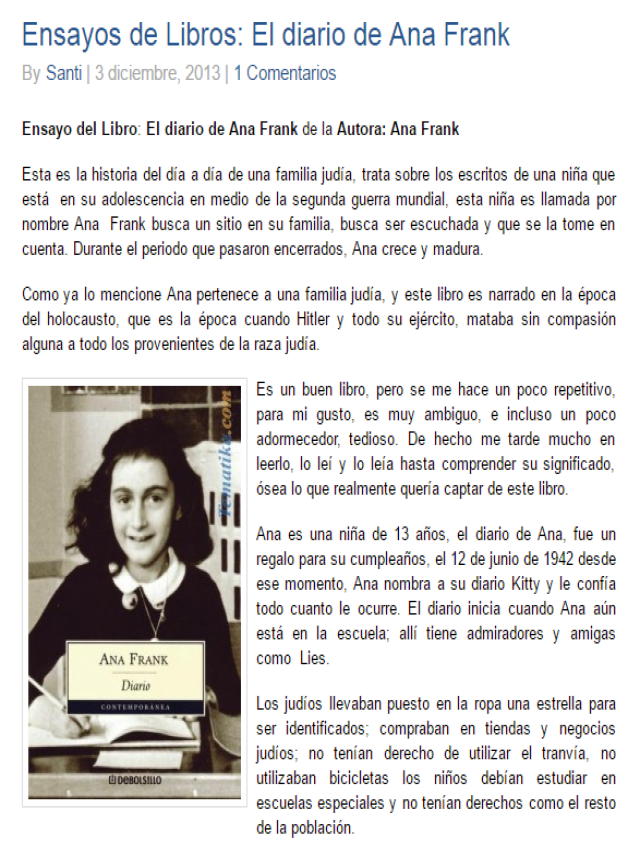 Lista 92+ Foto resumen del libro el diario de ana frank Actualizar