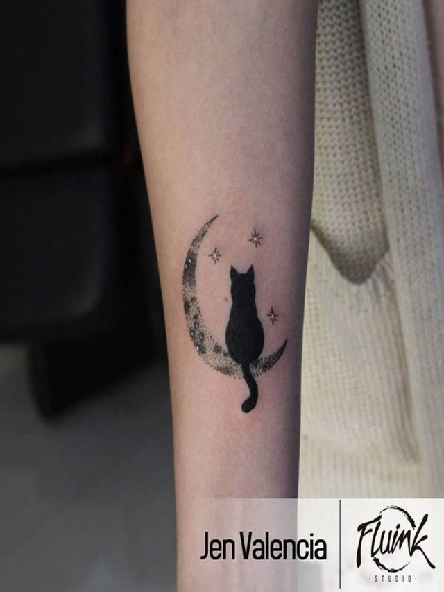 Lista 99+ Foto tatuaje de gato negro con luna Actualizar