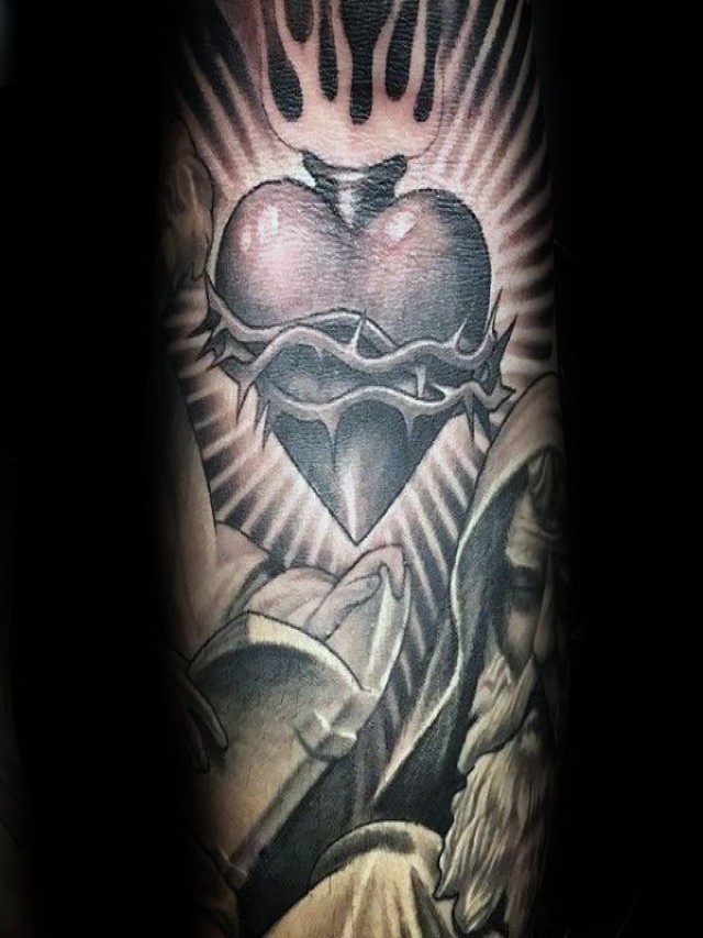 Sintético 96+ Foto tatuaje de sagrado corazón de jesús Lleno