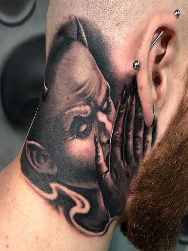 Sintético 95+ Foto tatuaje del diablo en el cuello Cena hermosa
