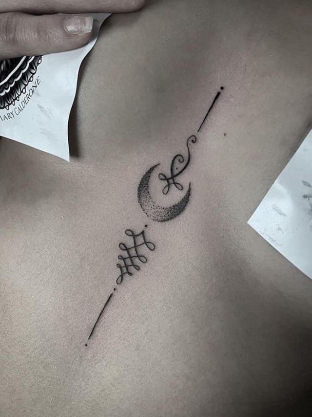 Arriba 97+ Foto tatuaje unalome con luna y sol Lleno