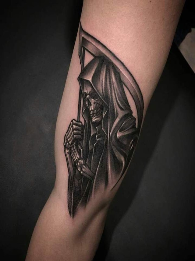 Lista 105+ Imagen tatuajes de la santa muerte en sombras Actualizar