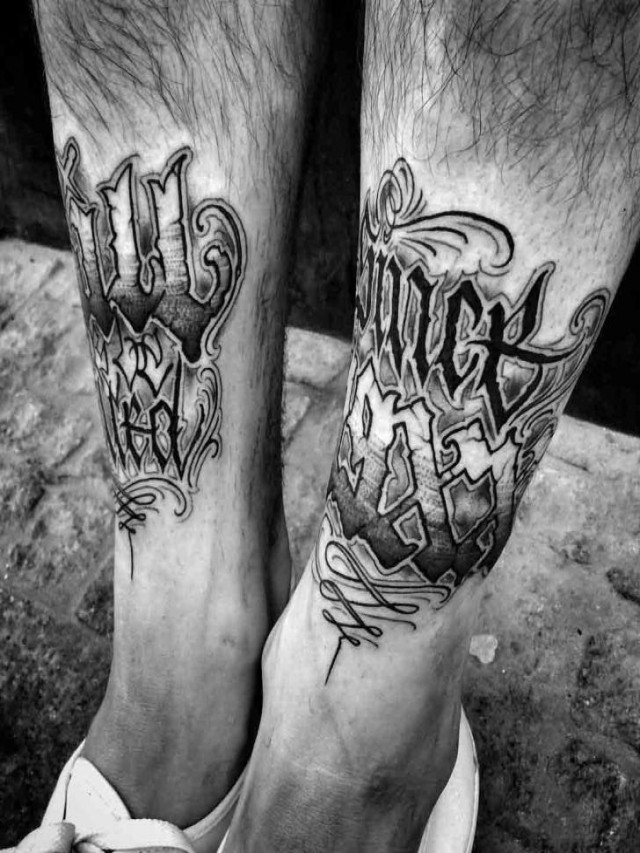Lista 98+ Imagen tatuajes de letras en la pierna para hombres El último