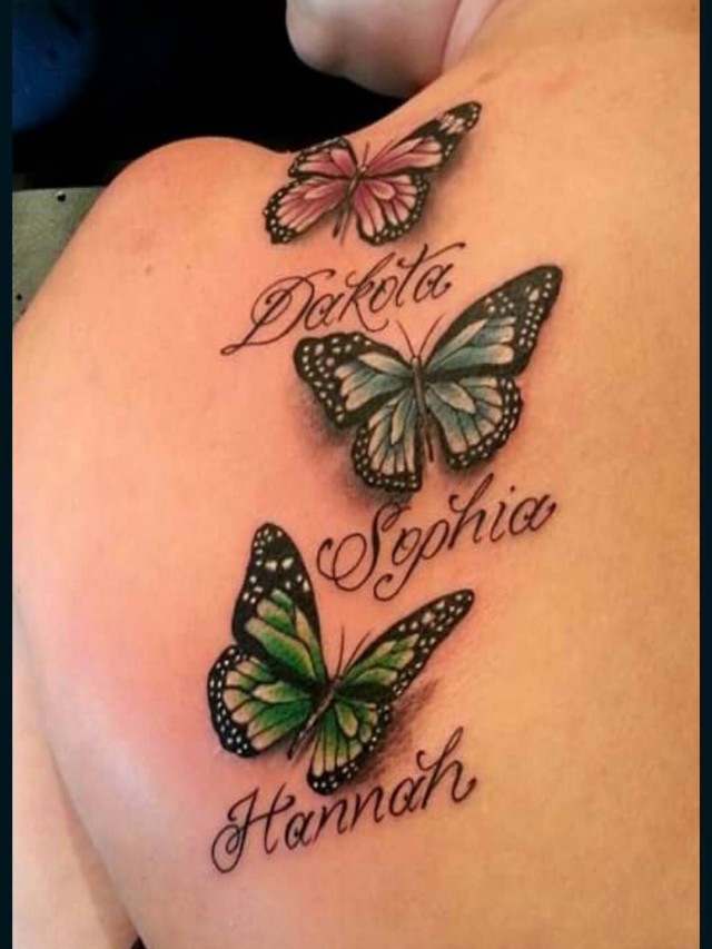 Arriba 99+ Imagen tatuajes de mariposas con nombres de hijos El último