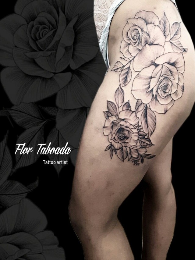Sintético 95+ Foto tatuajes de flores en la pierna para mujer Lleno