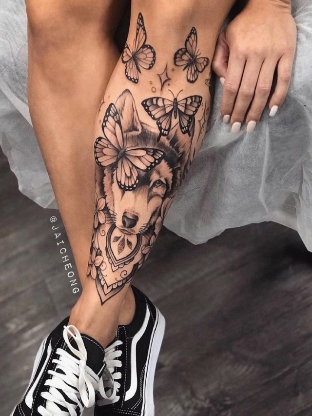 Álbumes 98+ Foto tatuajes de lobos en la pierna para mujer Lleno