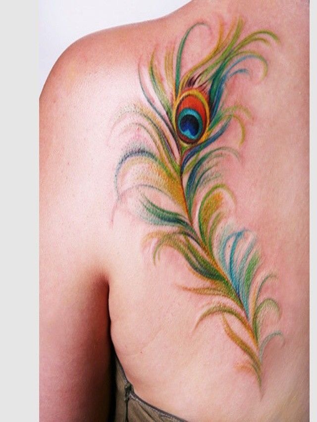 Sintético 91+ Foto tatuajes de pluma de pavo real para mujer Alta definición completa, 2k, 4k