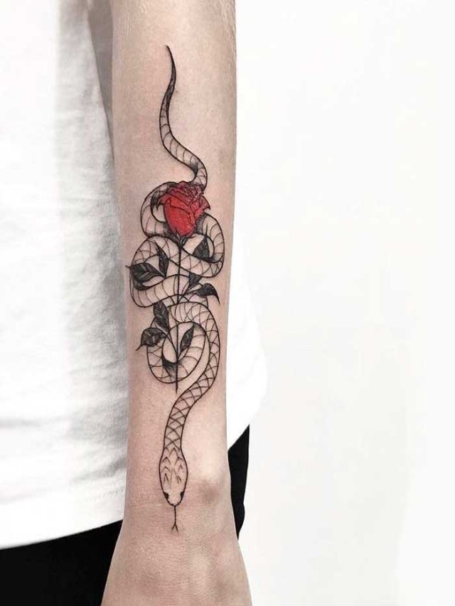 Sintético 100+ Foto tatuajes de rosas con serpientes significado Alta definición completa, 2k, 4k