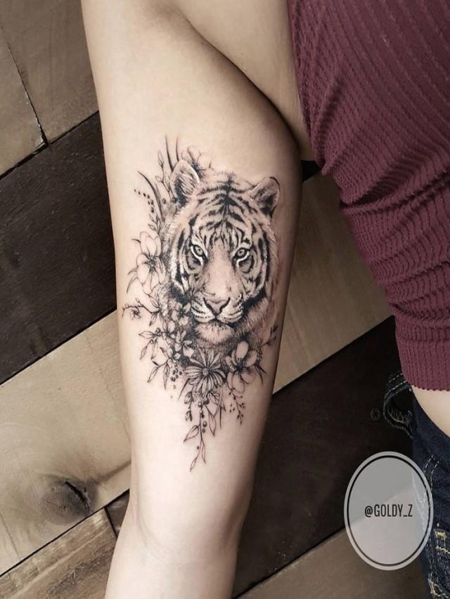 Sintético 99+ Foto tatuajes de tigres en el brazo para mujer Actualizar