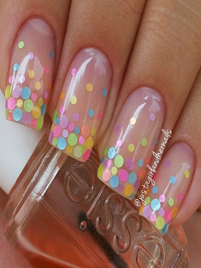 Lista 92+ Foto uñas acrilicas con confeti de colores El último