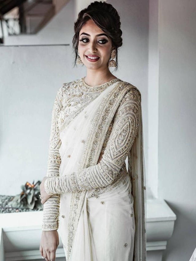 Lista 91+ Imagen white and silver saree for wedding Actualizar