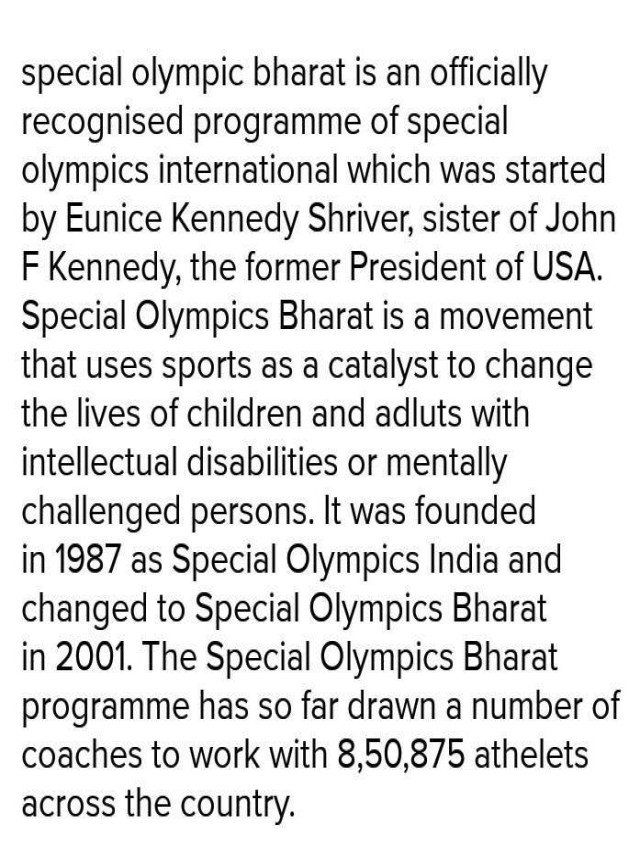 Álbumes 105+ Imagen write a short note on special olympic bharat Lleno